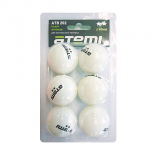Мячи для настольного тенниса Atemi 2* ATB202 (6шт)