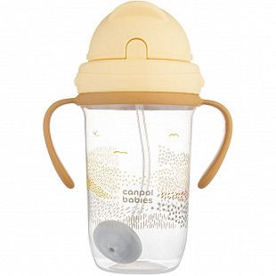 Поильник непроливающий Canpol babies Mountains с трубочкой и утяжелителем 270 мл 6+ (56/620_bei) beige