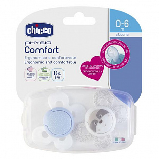 Пустышка силиконовая Chicco Physio Comfort 0-6 мес 2 шт 00074931210000