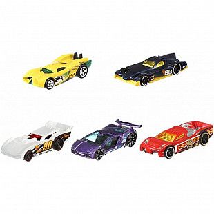 Набор машинок Hot Wheels 5 машинок (DJG23) violet/yellow/red/dark blue/white