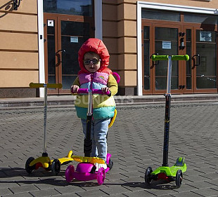 Самокат Sundays 3-в-1 со светящимися колесами для детей  KB05-4 yellow