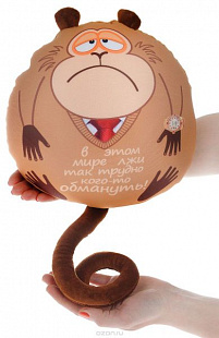 Мягкая игрушка СмолТойс подушка Обезьянка Жужу с часами 2932/БЖ-8/28