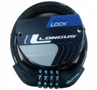 Велозамок кодовый Longus 10/650 мм (Black) 3550007