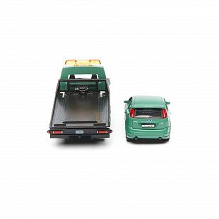 Масштабная модель автомобиля Bburago Street Fire Эвакуатор и Ford Focus ST 1:43 (18-31400) Black/Green