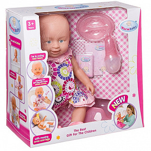 Кукла функциональная Shenzhen Toys плачущая, двигающая ручками и ножками, с горшком и памперсом 8007-438
