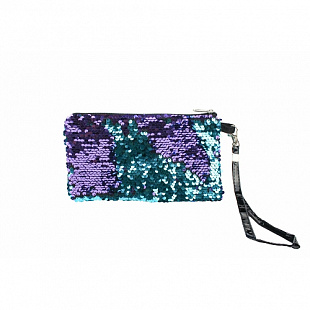 Косметичка с пайетками Lucky Т16302 green/blue