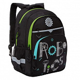 Рюкзак школьный GRIZZLY RB-157-1	 /2 black/light green