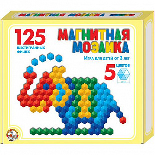 Мозаика магнитная Десятое Королевство шестигранная, 125 элементов 000962