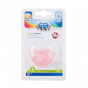 Пустышка силиконовая ортодонтическая 18+ мес. Canpol babies Pastelove (22/421) pink
