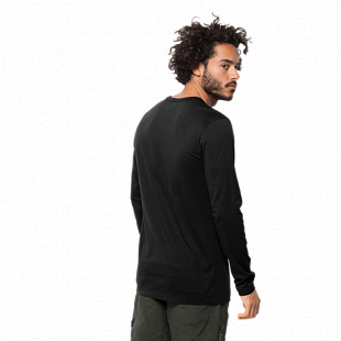 Футболка мужская Jack Wolfskin Essential Longsleeve Men black