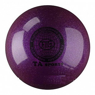 Мяч для художественной гимнастики Indigo d19 400 гр с блестками  purple