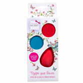 Пудра для волос с каплевидным спонжем Lucky Т16154 red/turquoise