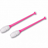 Булавы для художественной гимнастики Indigo вставляющиеся 41 см white/pink