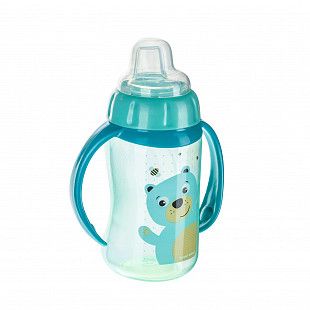 Поильник Canpol babies CUTE ANIMALS с ручками и силиконовым носиком 6м+ 320мл (56/512_tur) turquoise