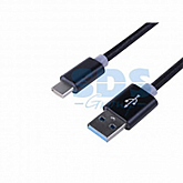 Шнур USB Rexant 3.1 type C-USB 2. 0 в тканевой оплетке 1 м black 18-1884