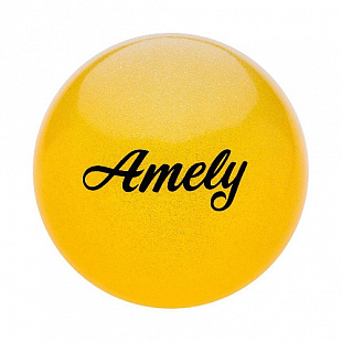 Мяч для художественной гимнастики Amely с блестками AGB-102 19 см yellow