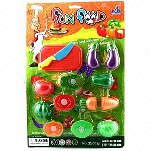 Игрушка пластмассовая набор овощей на липучке 09018