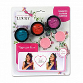 Цветная Пудра Lucky для волос и спонж Т11922 fucsia/orange/blue