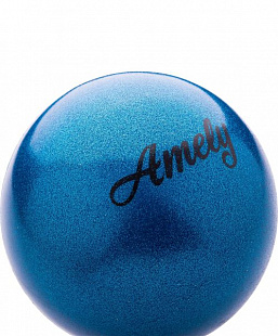Мяч для художественной гимнастики Amely с блестками AGB-103 15 см blue