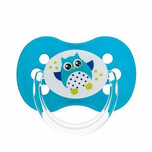 Пустышка Canpol babies Owls Силиконовая Симметричная 6-18 мес. (22/569) light blue