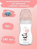 Антиколиковая бутылочка для кормления Canpol babies Easystart EXOTIC ANIMALS с широким горлышком 240 мл., 3 мес.+ (35/221_pin) pink