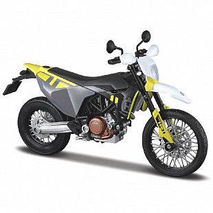 Масштабная модель мотоцикла Maisto 1:18 2023 Husqvarna 701 Supermoto 39300 (20-23091) Rat Black/Grey/Yellow