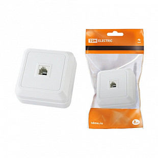 Розетка Tdm TФ RJ-11 IP20 Ладога white SQ1801-0021