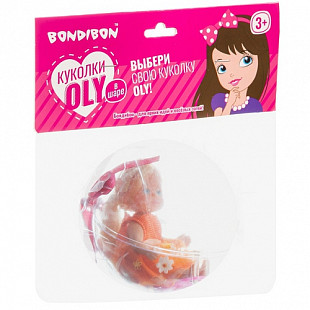 Набор игровой Bondibon куколка OLY с собачкой и сумочкой в прозрачном шаре LS411 orange