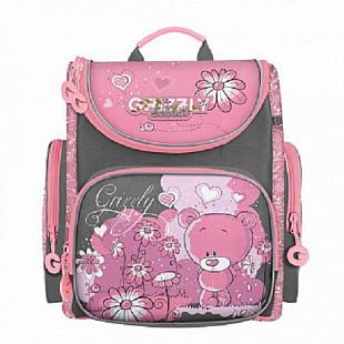 Рюкзак школьный GRIZZLY RAr-080-11 /1 grey/pink