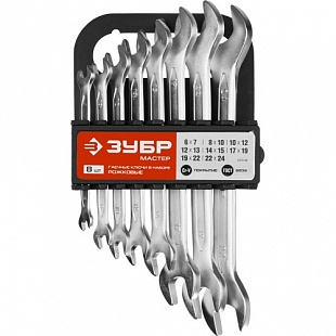Набор ключей рожковых Зубр 6-24 мм 8 пр Cr-V 27011-H8
