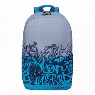 Городской рюкзак GRIZZLY RQ-010-2 /3 grey/blue/light blue