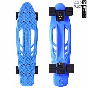 Penny board (пенни борд) Y-Scoo Skateboard Fishbone 22 405-B Blue-Black