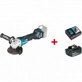 Аккумуляторная углошлифмашина Makita DGA 518 ZU + аккумулятор 3 Ач и зарядное устройство DGA518ZUSF