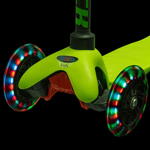 Самокат-кикборд Novatrack Disco-kids Black/Green 120H.DISCOKIDS.BGN7