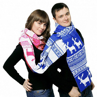 Шарф для двоих Pink-Blue