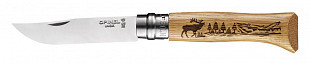 Нож Opinel №8 дубовая рукоять гравировка олень 2332