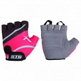 Велоперчатки STG на липучке Х61872 Black/Pink