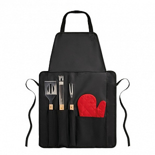 Фартук с инструментами для барбекю black/red KC6388