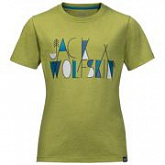 Футболка детская Jack Wolfskin Brand T Boys green tea