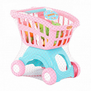 Игрушка Полесье Тележка Мини с набором продуктов 12 шт №15 71392