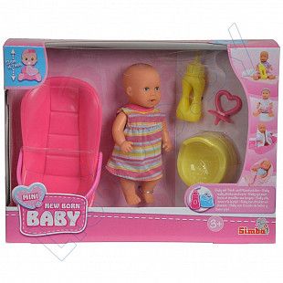 Кукла Simba Mini New Born Baby с аксессуарами 12 см. (105039806) pink