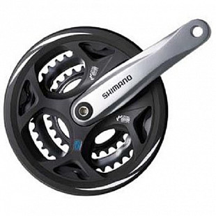 Шатуны под квадрат Shimano fc-m311 acera на 7/8 скоростей 170мм 48/38/28t с защитой silver ZSM70147