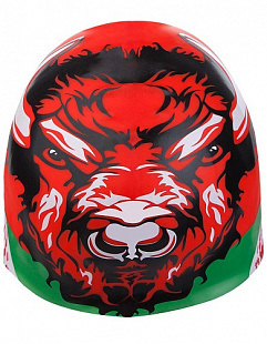 Шапочка для бассейна (плавания) взрослая Mad Wave BELARUS red/green