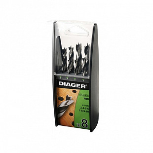Набор сверл Diager BradPoint ProDuo 8шт 3-10мм 917B