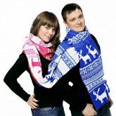 Шарф для двоих Pink-Blue