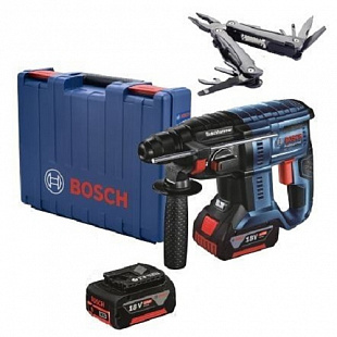 Аккумуляторный перфоратор Bosch GBH 180-LI + мультитул Swiss Peak 0615990L01