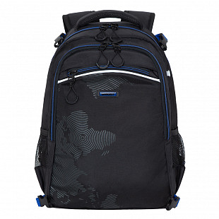 Рюкзак школьный GRIZZLY RB-056-1 /4 black/blue/grey