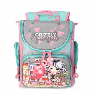 Рюкзак школьный GRIZZLY RA-971-3 /1 grey/pink