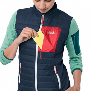 Ветрозащитная стеганая жилетка женская Jack Wolfskin Routeburn Vest W dark indigo