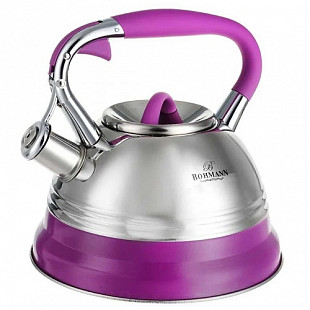 Чайник со свистком Bohmann 3л BH-9921 silver/violet